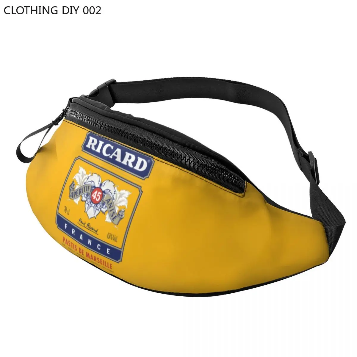 

Casual Marseille France Ricard Fanny Pack Men Women Crossbody Waist Bag for Travel Cycling Phone Money Pouch