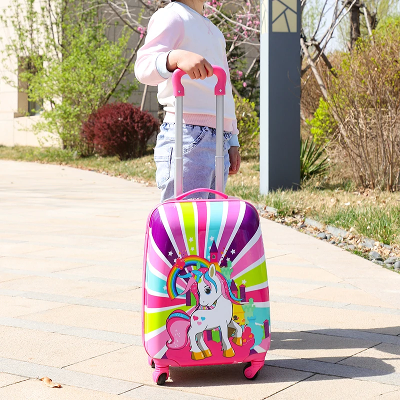 18 inch kids Luggage animal Cartoon suitcase on wheels trolley luggage bag carry on cabin rolling luggage children's gift Cute