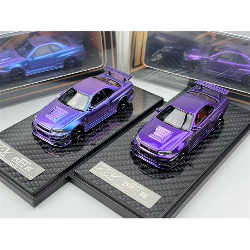 

1:64 404 Error Skyline GTR R34 Midnight Purple Chameleon Diorama Resin Car Model Collection Miniature Carros Toys In Stock