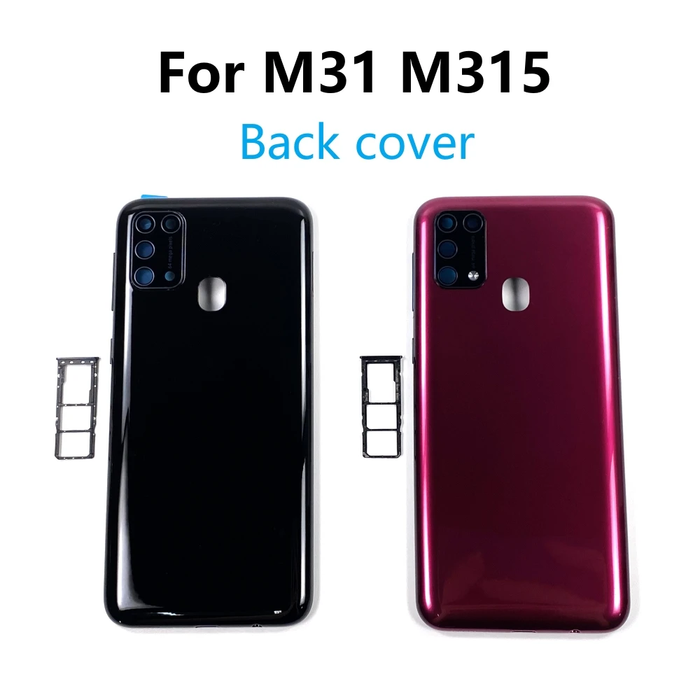 Задняя крышка для SAMSUNG Galaxy M31 M315 M315F M315F/DS - замена задней крышки корпуса аккумулятора с боковой кнопкой и лотком для SIM-карты.