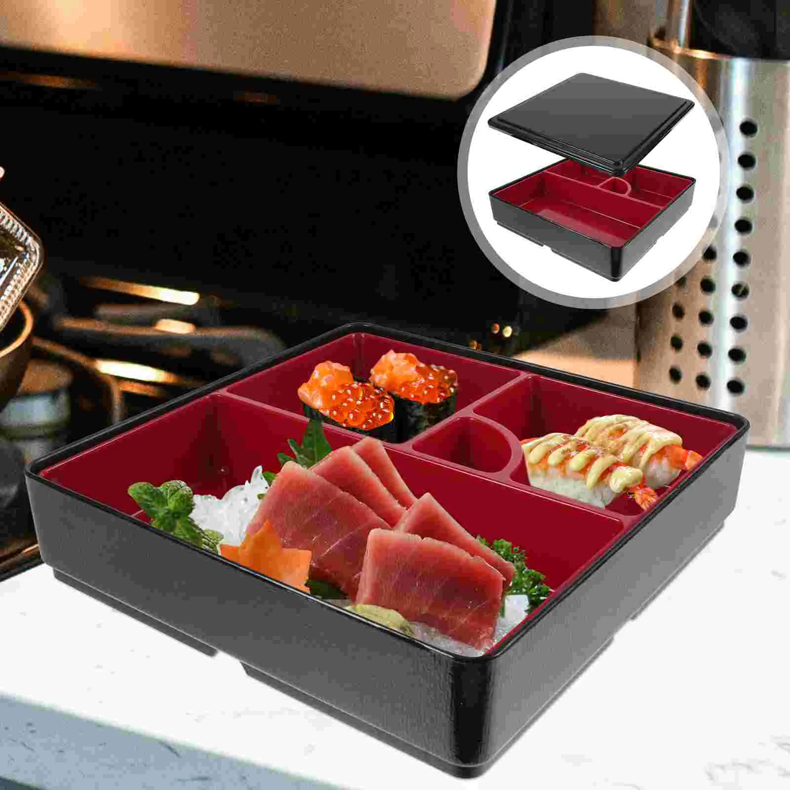 

Japanese Sushi Packaging Box Portable Bento Box Multi-compartment Candy Snack Container