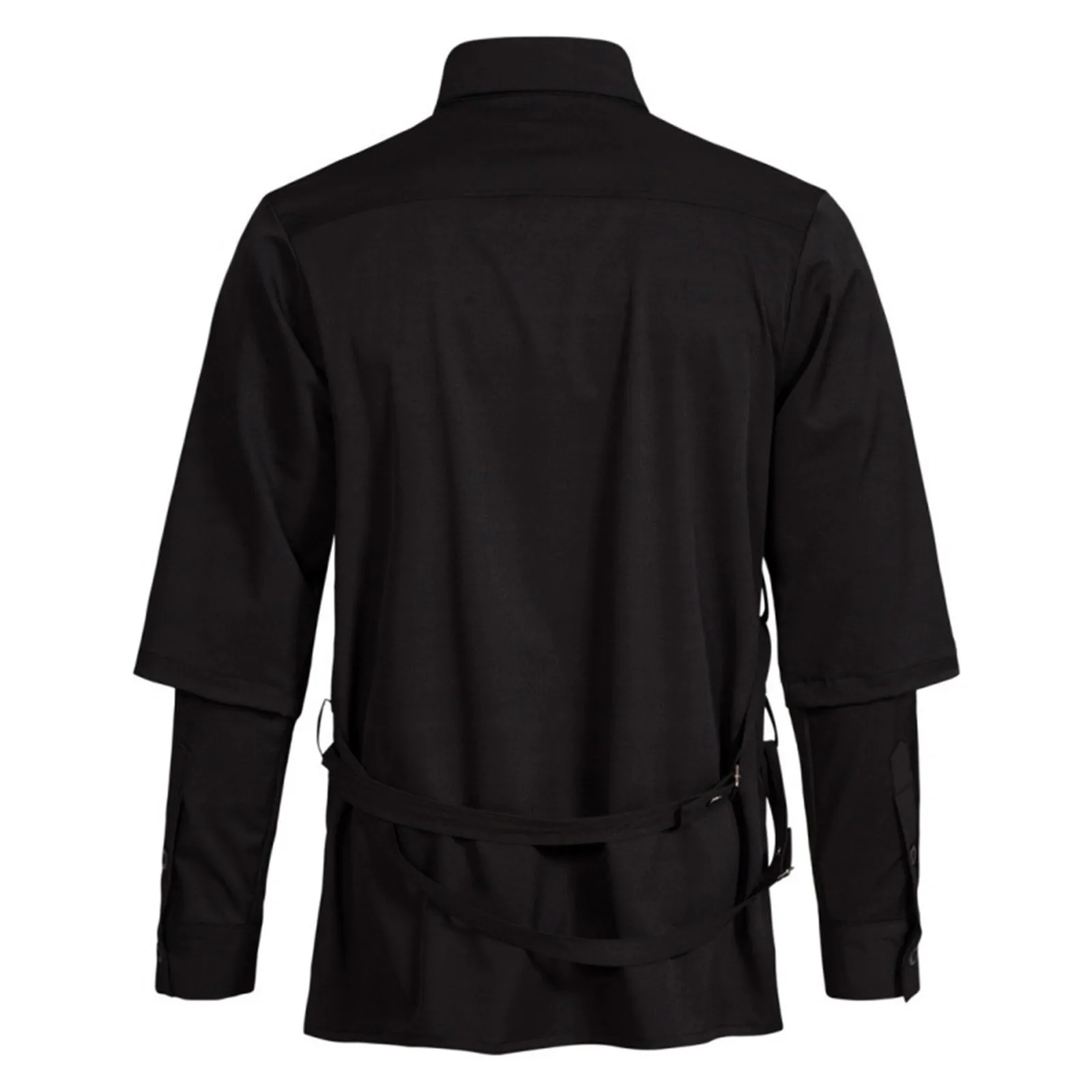 

Fashion Shirts Vintage Gothic Punk Ribbon Shirts Men Fashion Shirt Long Sleeve Social Blouse Men Vocation Clothing Streetwear