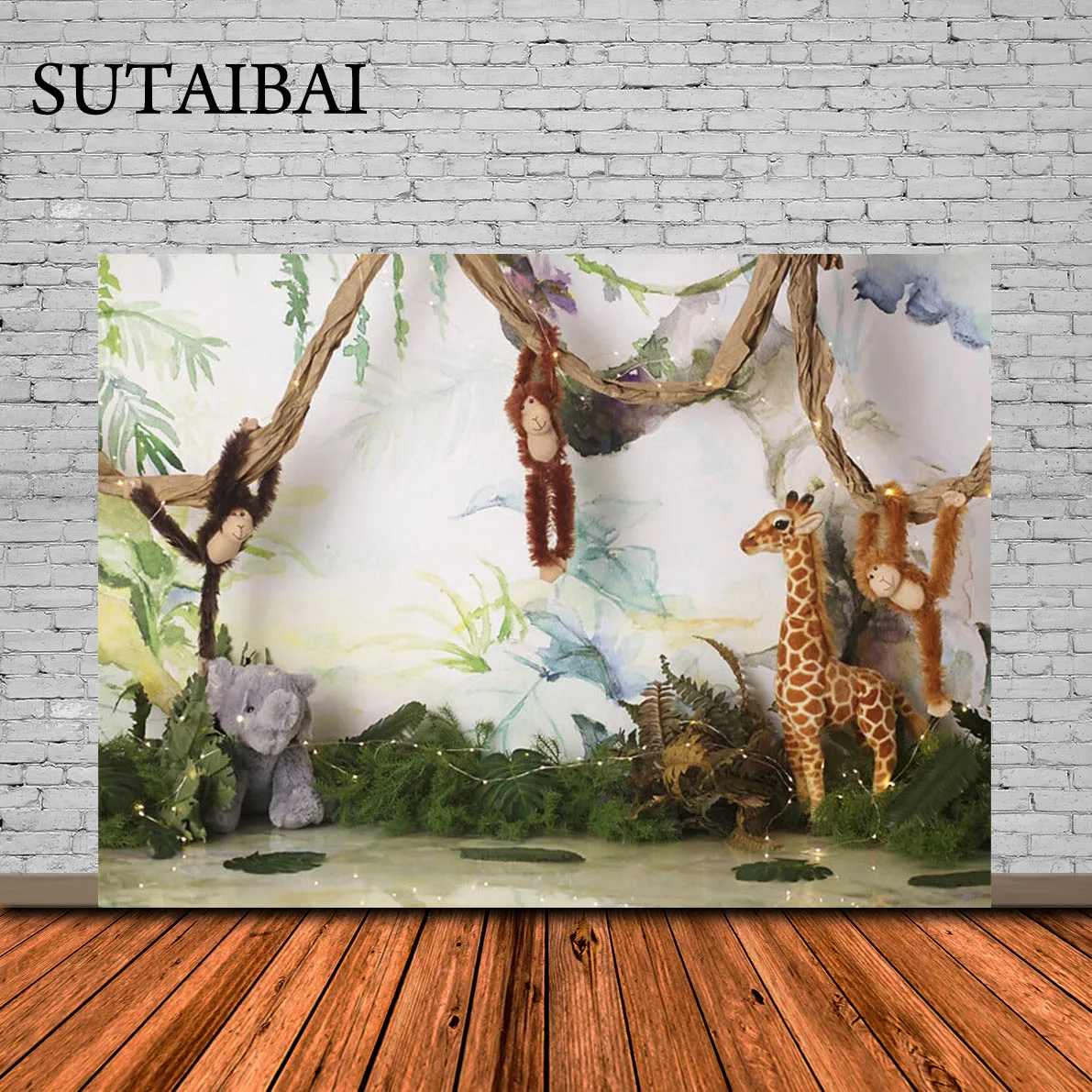 

Safari 1st Birthday Backdrop Jungle Tropical Forest Wild One Animal Party Photography Newborn Baby Shower Photo Background Props