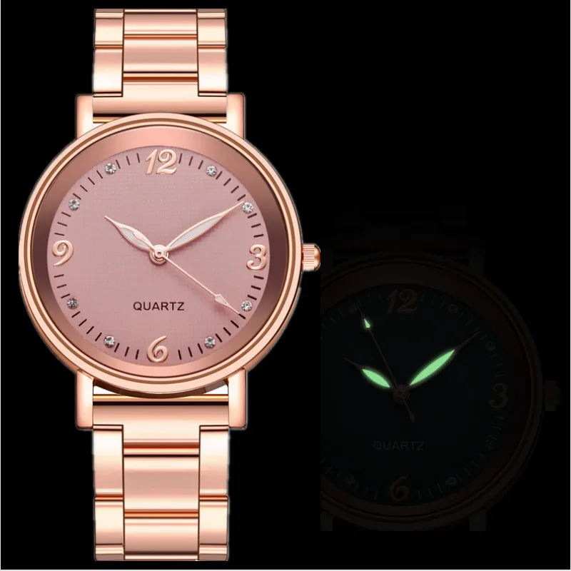 

Women Fashion Retro Luminous Stainless Steel Strap Quartz Wrist Watch