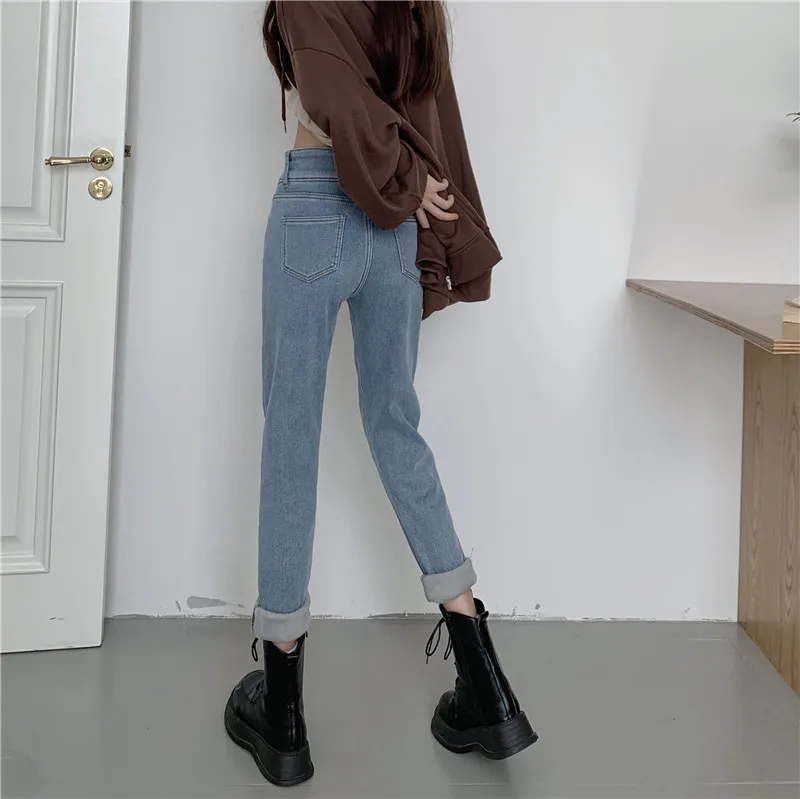 N1903   The new fashion all-match stretch high waisted slim pants trousers jeans