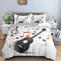 3d music guitar duvet cover set bedding set bed linen home textile bedclothes soft bed set queenking size