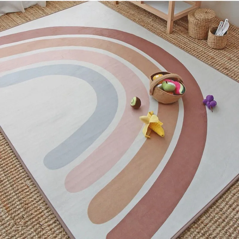 Play Mats 145x105cm Rainbow Baby Rug Baby Game Mat Kids Carpet Children Room Mat Playmat Baby Rug Floor Mats Folding Baby Carpet