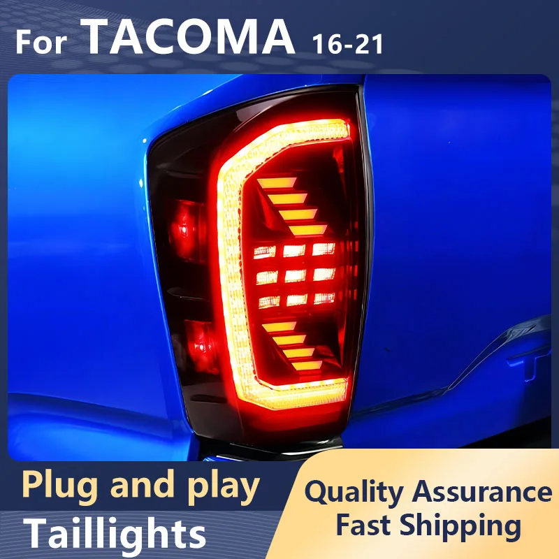 

Задние фонари для автомобильного стайлинга для Toyota Tacoma 2016-2021, СВЕТОДИОДНЫЙ DRL, динамический сигнал поворота, тормозные задние фонари заднего хода, автомобильные аксессуары