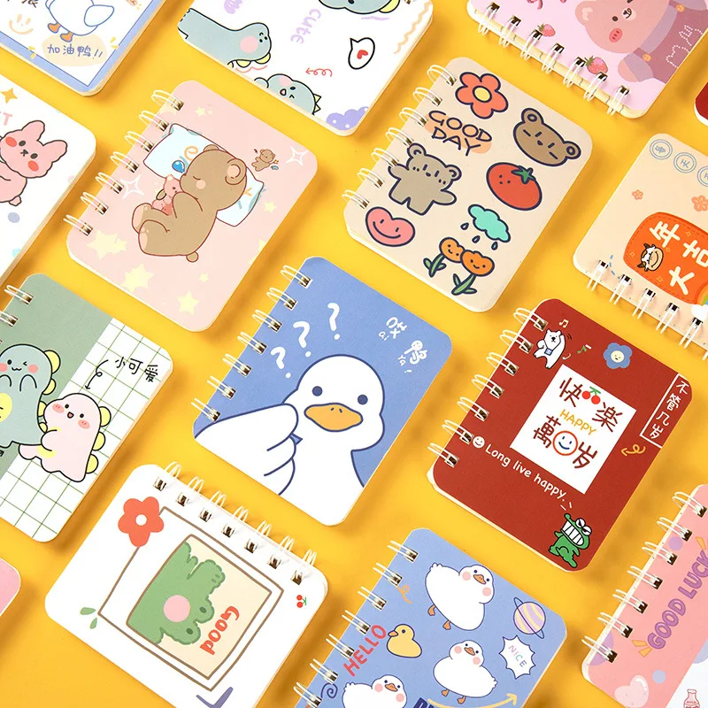 

A7 Creative Coil Book 80 Sheets Cartoon Mini Girl Heart Cute Notes Convenient Pocket Learning Notebook Agenda Diary Stationery