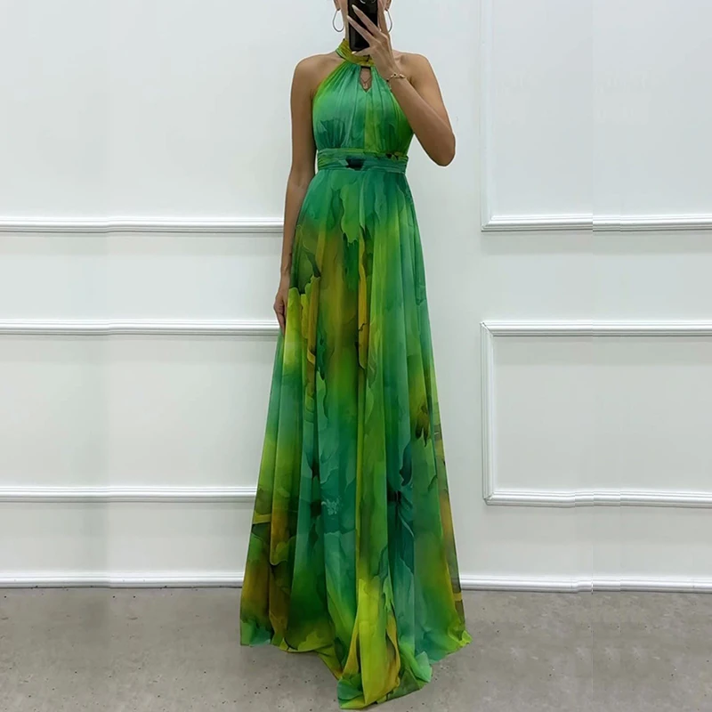 Вечернее платье без рукавов с винтажным узором и принтом повседневное богемное