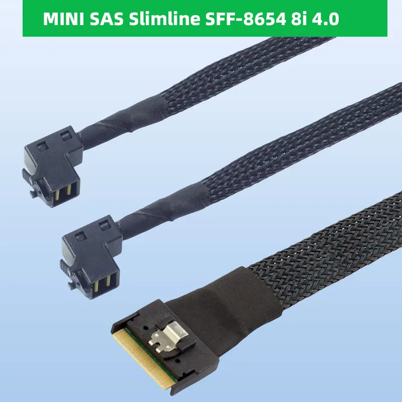 Фото ADT-Link MINI SAS Slimline SFF-8654 8i 4,0, противоскользящий разъем для SAS HD 8643, длина жгута верхнего изгиба, дополнительно 0,5 м, 0,8 м, 1 м №1