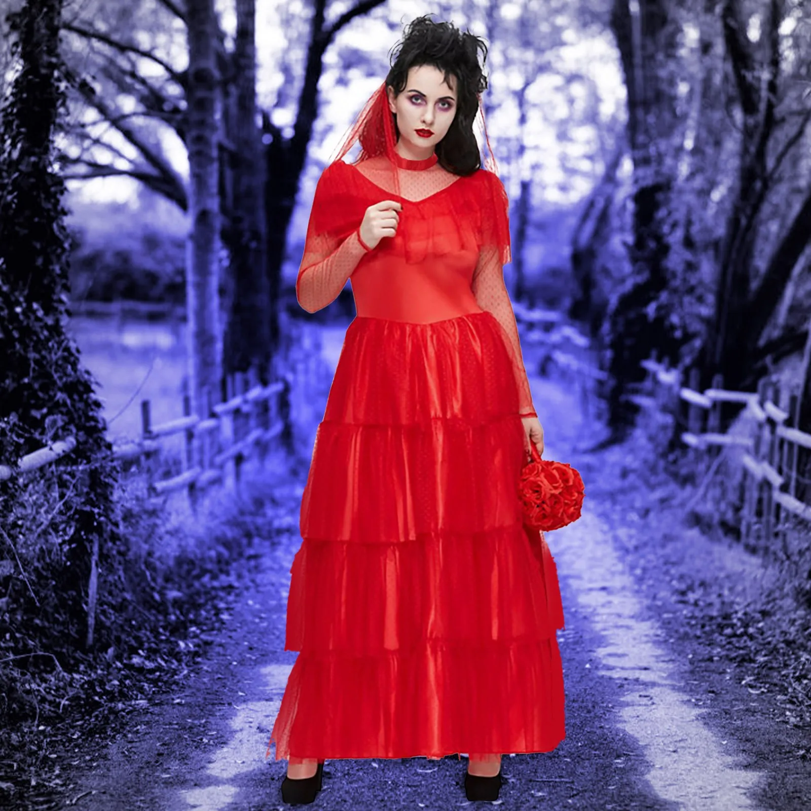 

Костюм невесты для взрослых, костюмы на Хэллоуин для женщин, доступны в размерах среднего и большого размера XL, средневековая одежда с узора...