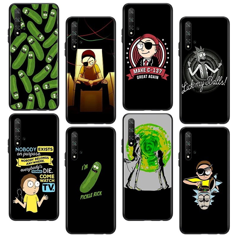 

Anime Rick Cool Phone Case For Huawei Honor 7A 7C 7S 8 8A Prime 8C 8X MAX 9 9A 9C 9X Lite 9S Pro Black Funda Cover Soft Back