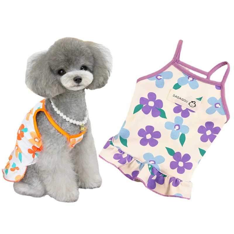 

Dog Printed Dress Summer Cat Dog Vest T-shirt for Small Medium Dogs Sleeveless Breathable Outfits Clothing Pug Bulldog Chihuahua