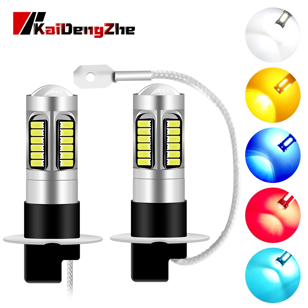 

2 шт., запасные лампы для противотуманных фар 30SMD 4014 H3