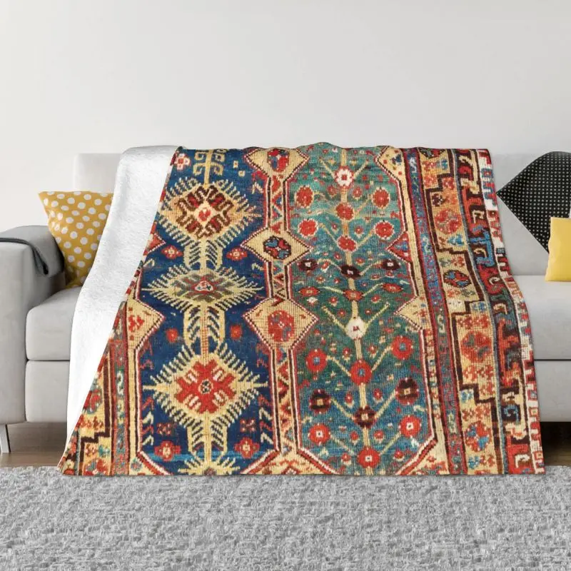 

Megri Southwest Anatolian Rug Blankets Flannel Summer Vintage Turkish Kilim Tribal Ethnic Art Throw Blanket for Sofa Bedroom