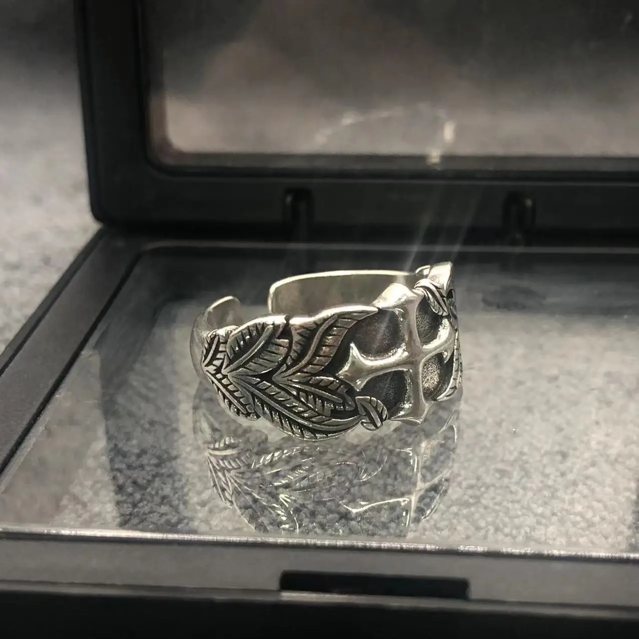 Винтажное серебряное кольцо в стиле панк хип-хоп