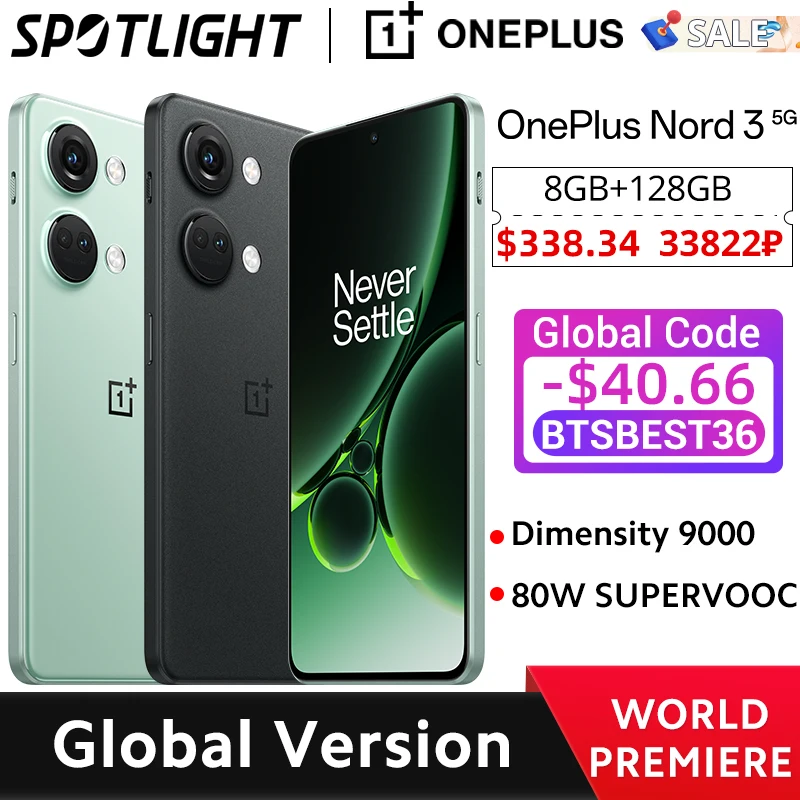 [World Premiere]Global Version OnePlus Nord 3 5G  8GB 128GB Dimensity 9000 Dolby Atmos 80W SUPERVOOC 6.74”120Hz  AMOLED Display