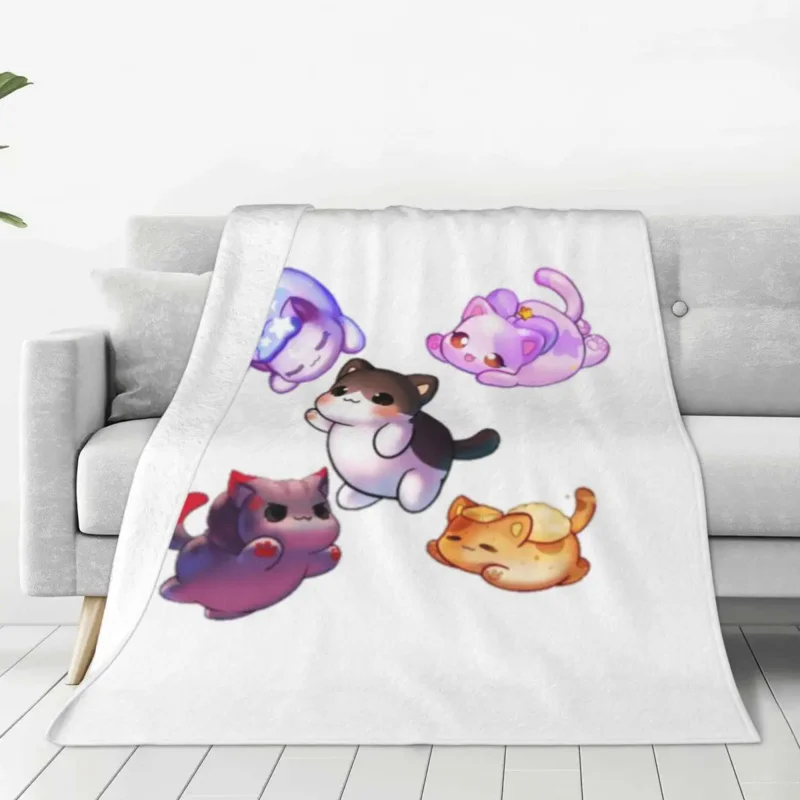 

Aphmau Meow Plushies Super Soft Blanket Kawaii Cat Anime Travelling Throw Blanket Winter Flannel Bedspread Sofa Bed Cover