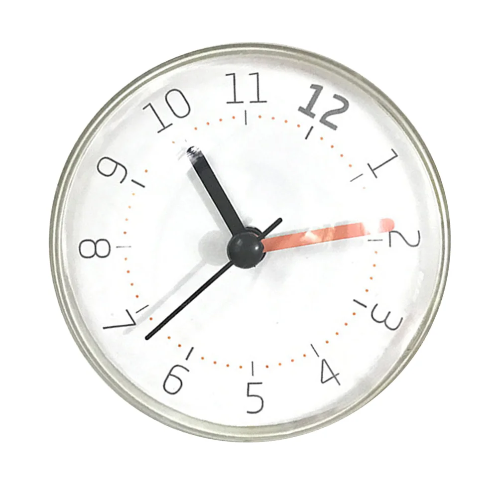 

1Pc Waterproof Anti-fog Mini Suction Decorative Wall Clock for Kitchen Bathroom