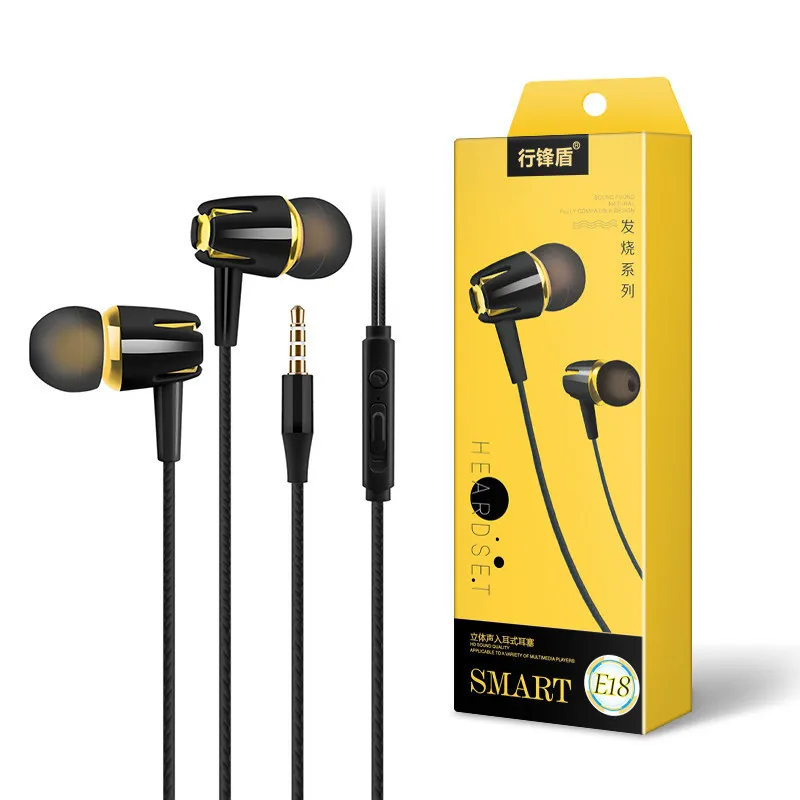 

E18 Проводная управляемая гарнитура с микрофоном Проводная гарнитура для звонков 3,5 мм Настройка Универсальная гарнитура Android