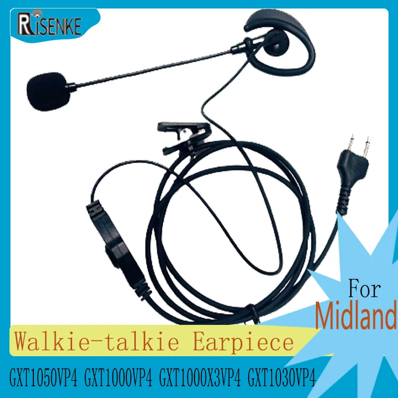 RISENKE Earpiece for Midland LXT600VP3 LXT500VP3 GXT1050VP4 GXT1000VP4 GXT1000X3VP4 GXT1030VP4 Walkie Talkie Radio Headset