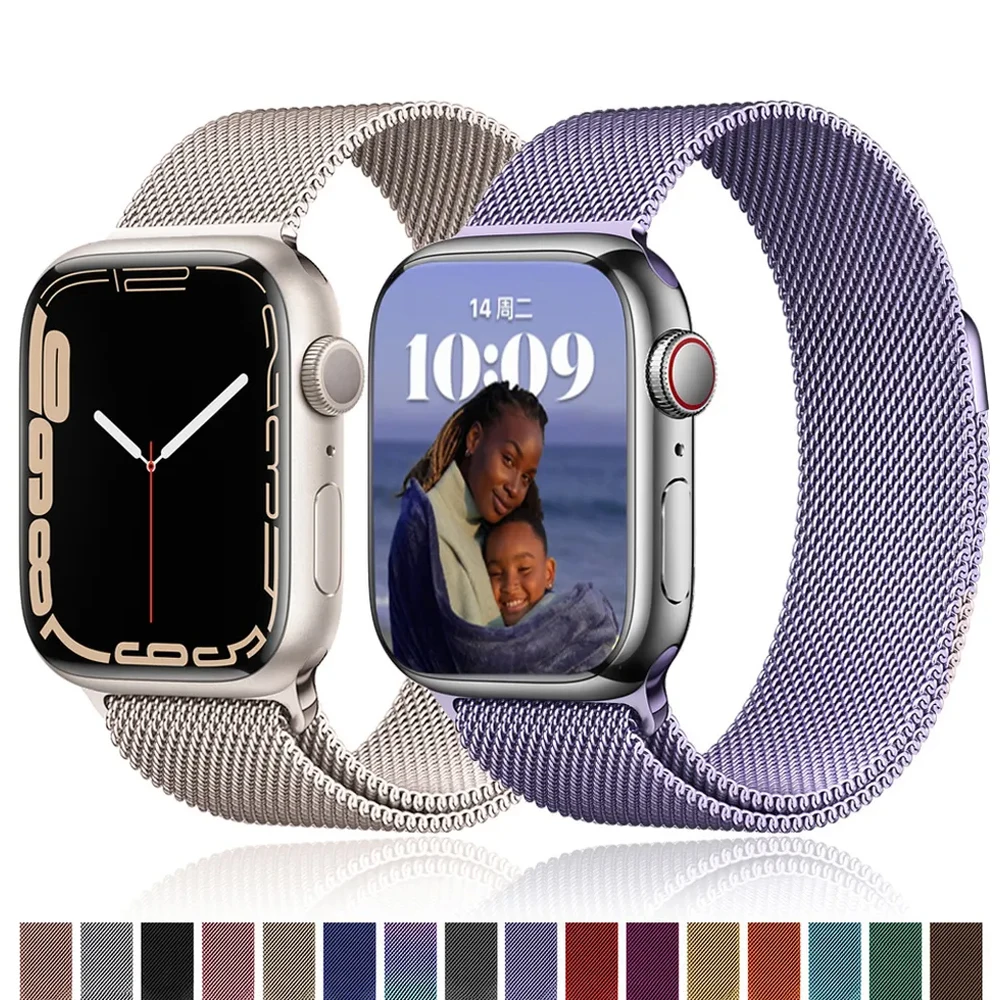 

Milanese Loop For Apple Watch Band 44mm 45mm Ultra 49mm 40mm 41mm 42mm accessories bracelet correa series 8 7 SE 3 4 5 6 Strap