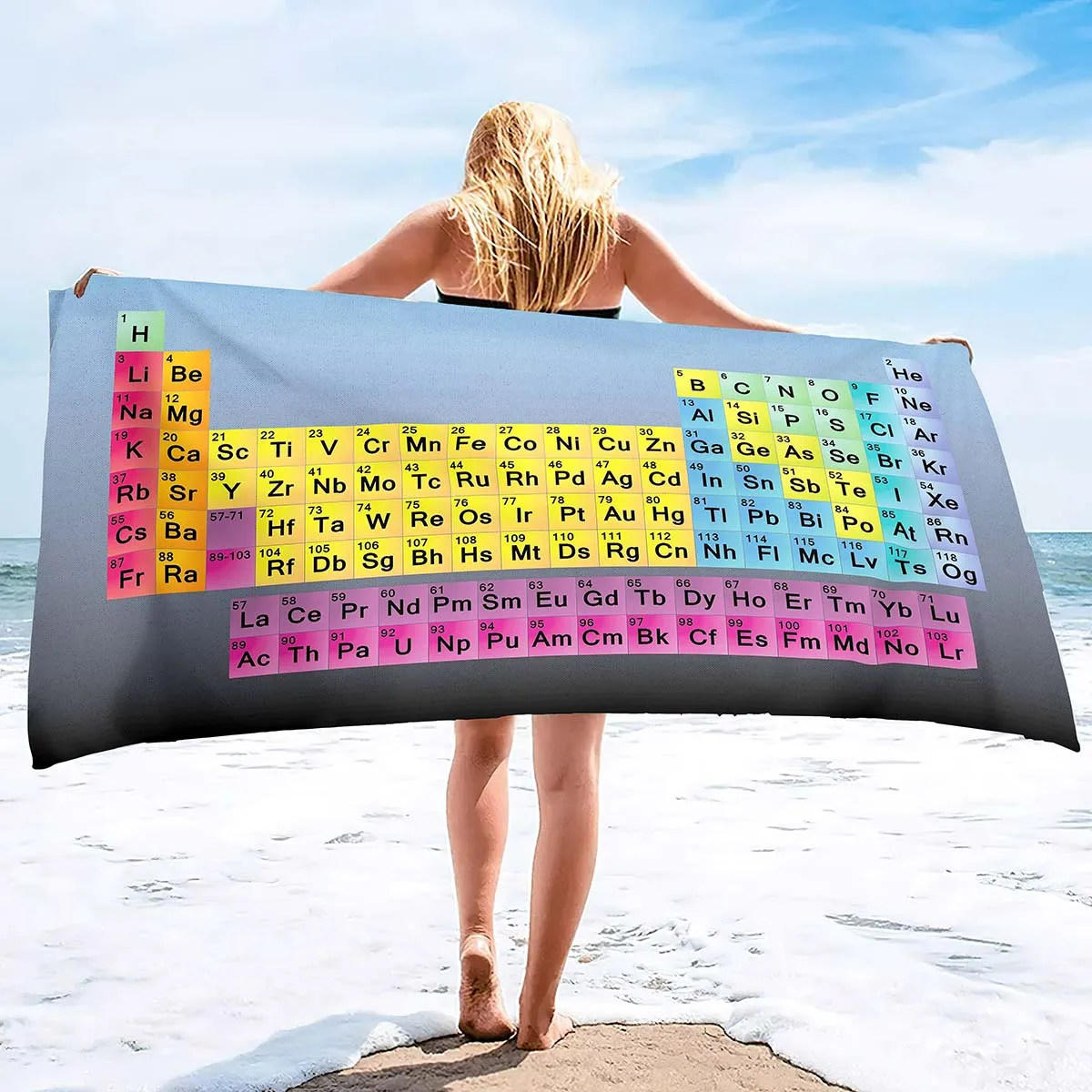 

Periodic Table of Elements Beach Towel Microfiber Chemistry Bath Towel Quick Dry Travel Sports Swim Spa Towels Picnic Yoga Mat