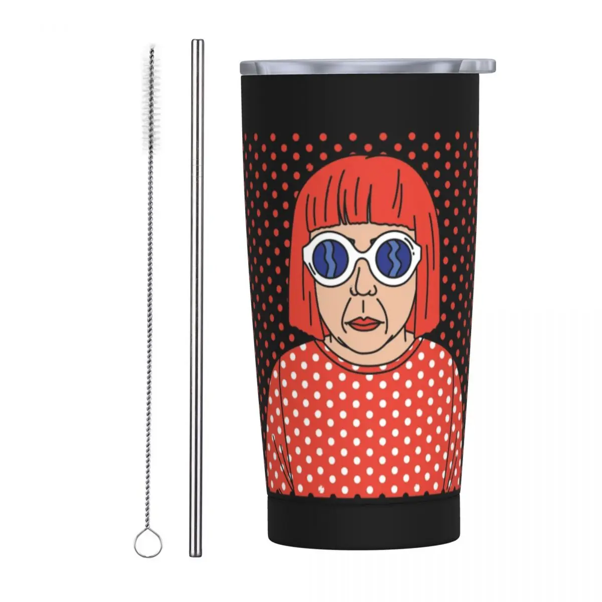 Yayoi Kusama аниме 20 унций стакан в горошек эстетике вакуумная Изолированная кофейная