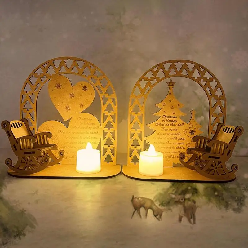 

Christmas In Heaven Candle Chair Remembrance Ornament With Wooden Rocking Chair Candlestick Merry Christmas Ornament For Porch