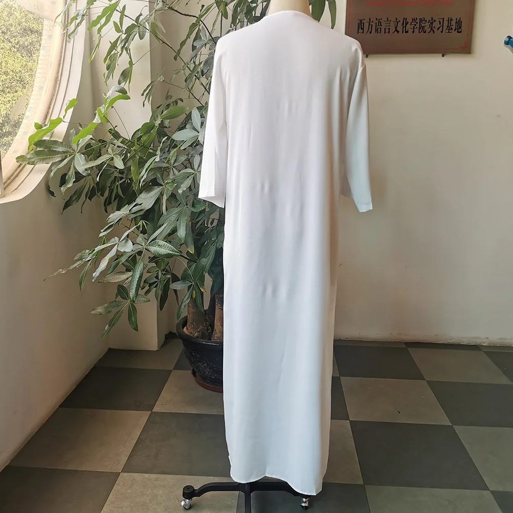 Men's Clothing Kaftan Dress Abaya Long Islamic Color Block Patchwork Djellaba Man Fashion Ethnic Style Men's Arabic Dress