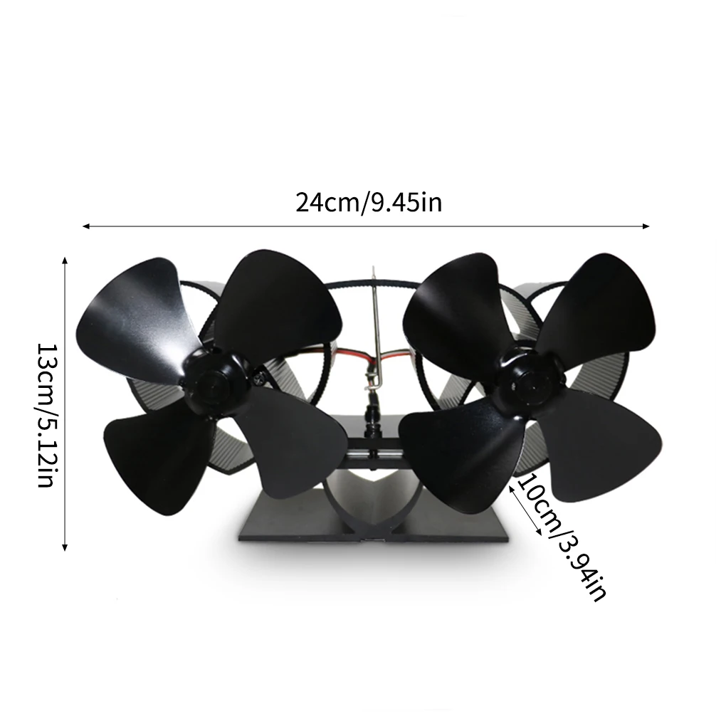 

Вентилятор для камина деревянная горелка для гостиной с двумя головками, тепловой вентилятор красного цвета
