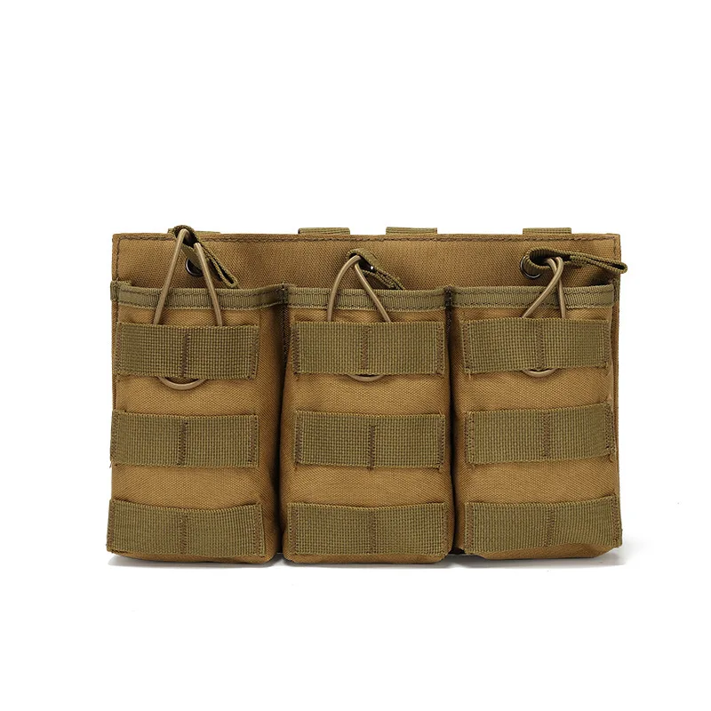 

military gear waterproof durable nylon MOLLE system triple magazine pouch