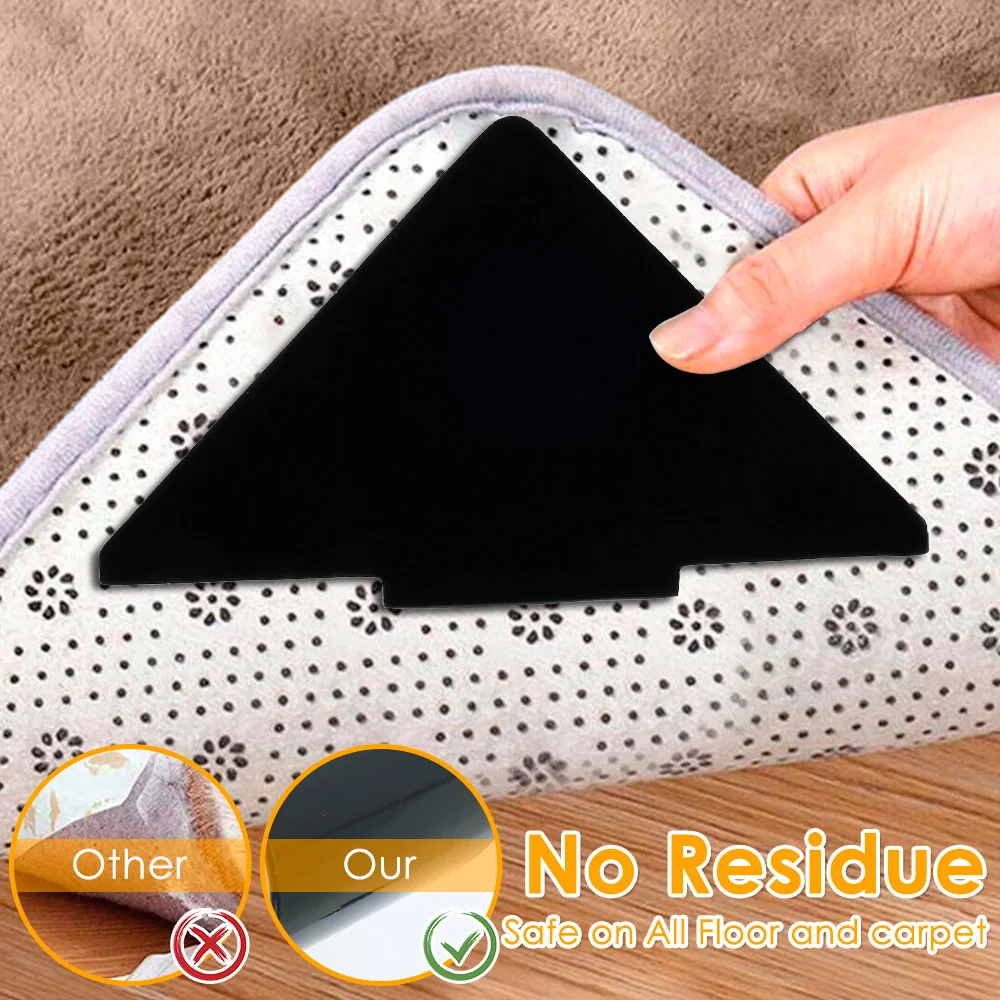 

10 шт. треугольный многоразовый Нескользящий Резиновый коврик, нескользящий коврик для нашивки, моющийся коврик, захват, пробка-лента, накле...