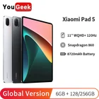 Смартфон Xiaomi Pad 5, 128 Гб256 ГБ, 11 дюймов, WQHD + дисплей 120 Гц, Snapdragon 860, 4 стереодинамика, 8720 мАч, MI tablet 5, ноутбук 5