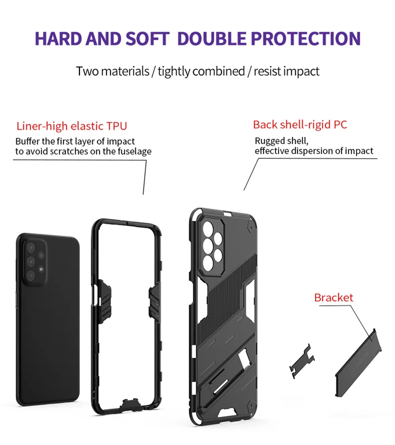 PUNK Case For Samsung Galaxy A23 Cover For Samsung Galaxy A23 A33 A53 A73 Case Armor Shockproof Phone Bumper For Samsung A23