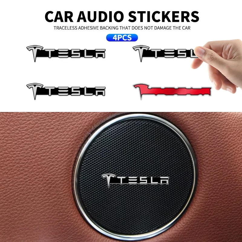Металлическая эмблема салона автомобиля аудио наклейка значок Стайлинг для Tesla