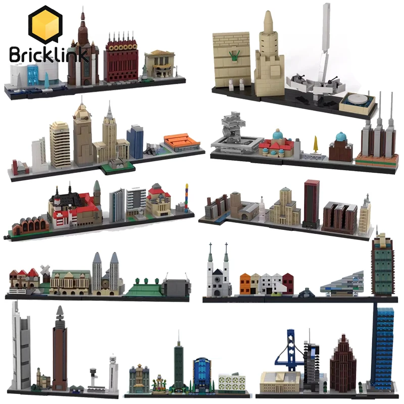 Фото Конструктор Bricklink строительные блоки здания Франкфурта Bremen Cleveland Нью-Йорк Венеция Берлин игрушки №1