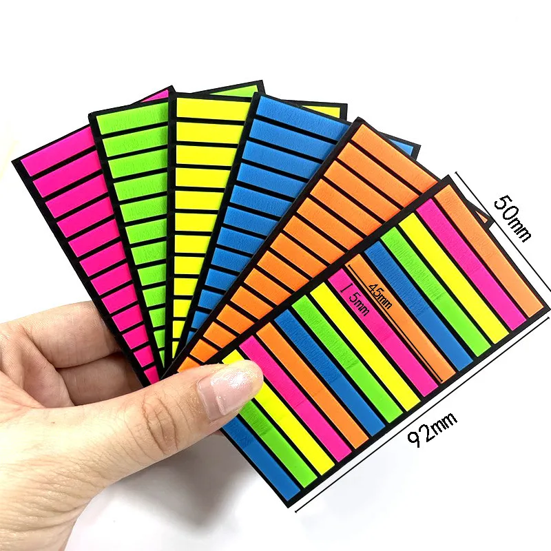 300Pcs Color Index Sticky Notes Ultra-fine Index Label Stickers PET Sticky Notes Highlighter Instead of Transparent Stickers