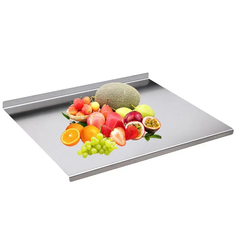 

Cutting Board With Lip Multifunctional Baking Board Large Stainless Steel Cutting Board Kitchen Gadget Accessories Fruit Tool
