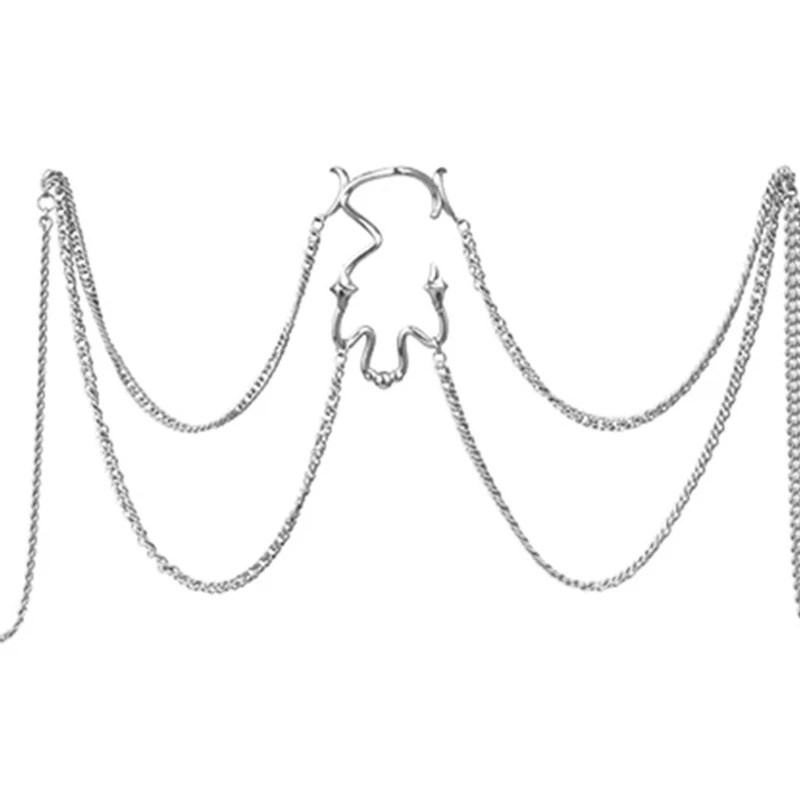 Цепочка CyberPunk простое украшение для лица и носа металлическая бижутерия модная