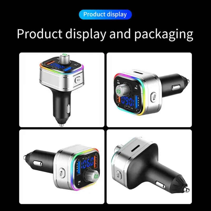 

Car Mp3 Player Cvc Noise Reduction Technology Universal Multifunctional Hands-free Durable Car Supplies Car Mp3 Atmosphere Lamp