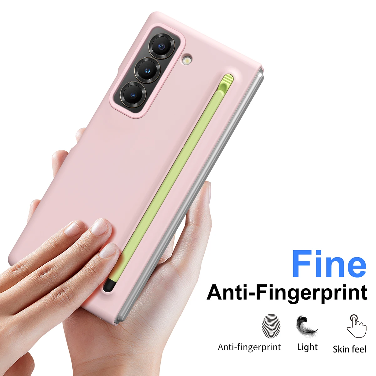 Чехол для Samsung Galaxy Z Fold 7 6 5 4 3: Матовый, эластичный, приятный на ощупь, с опциональной ручкой и защитной пленкой, ударопрочный, жесткий корпус (art.: 3920d92eed7fa) - 3920d92eed7fa