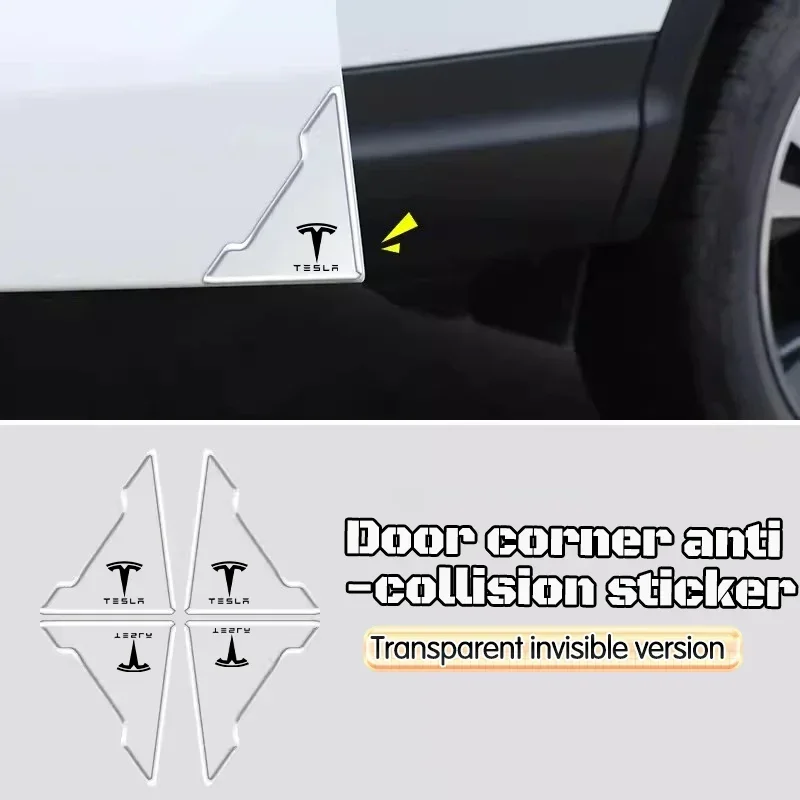 

Угловой дверной автомобиль, силиконовый защитный чехол, защитная наклейка от столкновений, автомобильные аксессуары для Tesla Model 3 X S Y P100D SpaceX