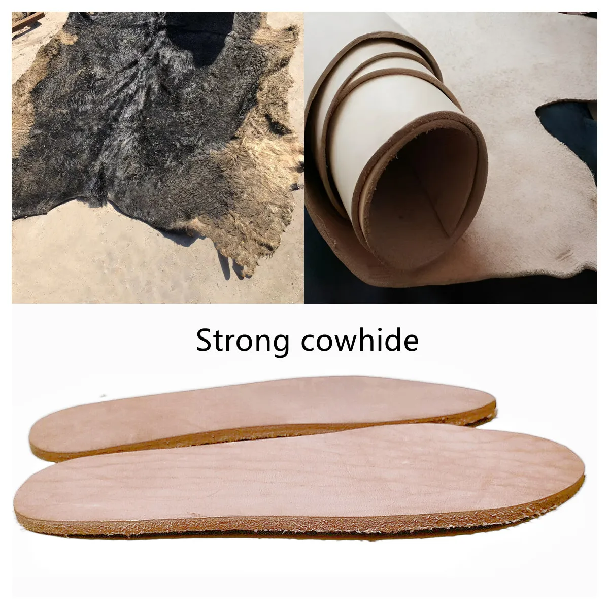 Original cowhide. Firmly durable cow leather insole.real leather skin, absorb foot sweat, super thick insole.Very breathable