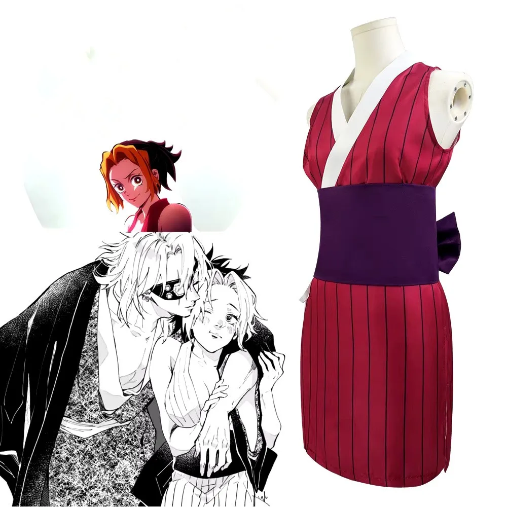 Костюм для косплея Makio Tengen красная юбка аниме Slayer Kimet-su No Yai-ba сезон 2 японское