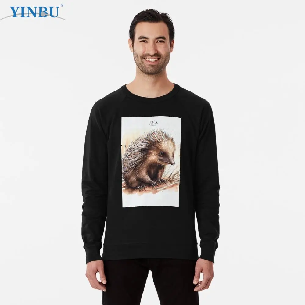 

Australian terrestrial mammals Echidna - Watercolor Paint Lightweight Sweatshirt fashion streetwear Men's clothes