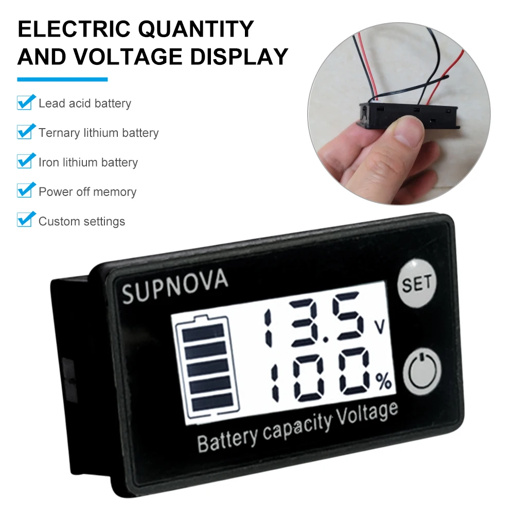 

Battery Capacity Indicator DC 7-68V Lead Acid Lithium Battery Capacity Gauge Meter Voltmeter Voltage Tester For Car Vehicle