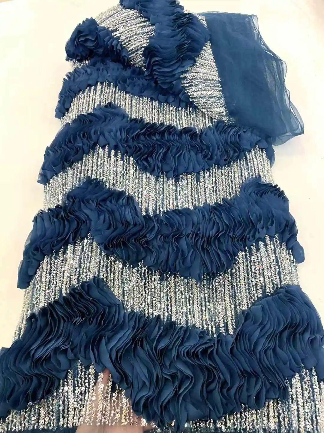 Африканская кружевная ткань 5 ярдов высокое качество нигерийская с блестками