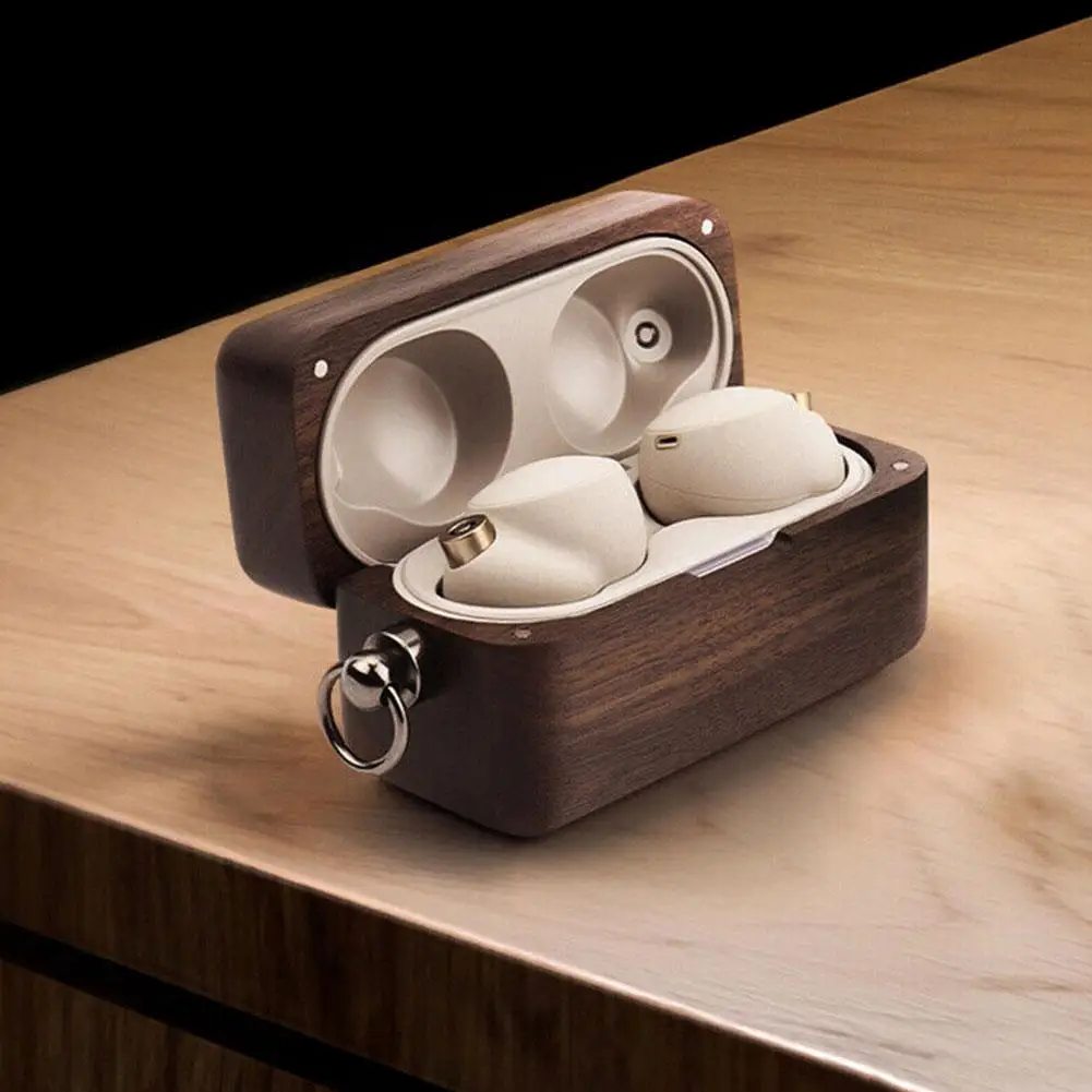Чехол для наушников Sony деревянный ящик защитный чехол Bluetooth со шнурком WF-1000XM5